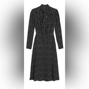 Banana Republic polka dot tie neck dress size 12
